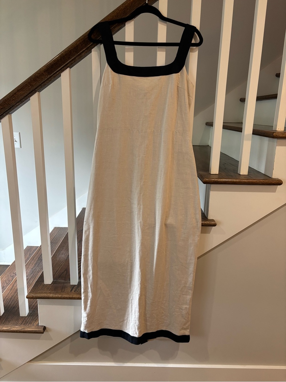 Abercrombie Linen-Blend Square-neck Column Midi Dress - Picture 2 of 4